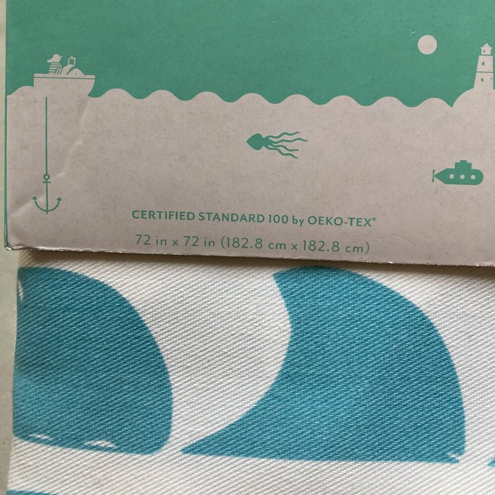 NWT Shark Fin Shower Curtain - Picture 2 of 3